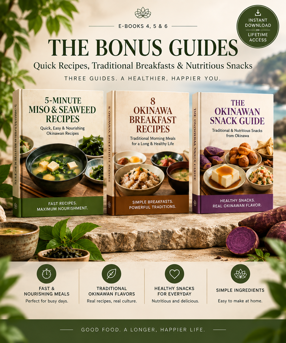The Okinawa Longevity Bundle: 3 Complete Guides to Food, Remedies & Recipes